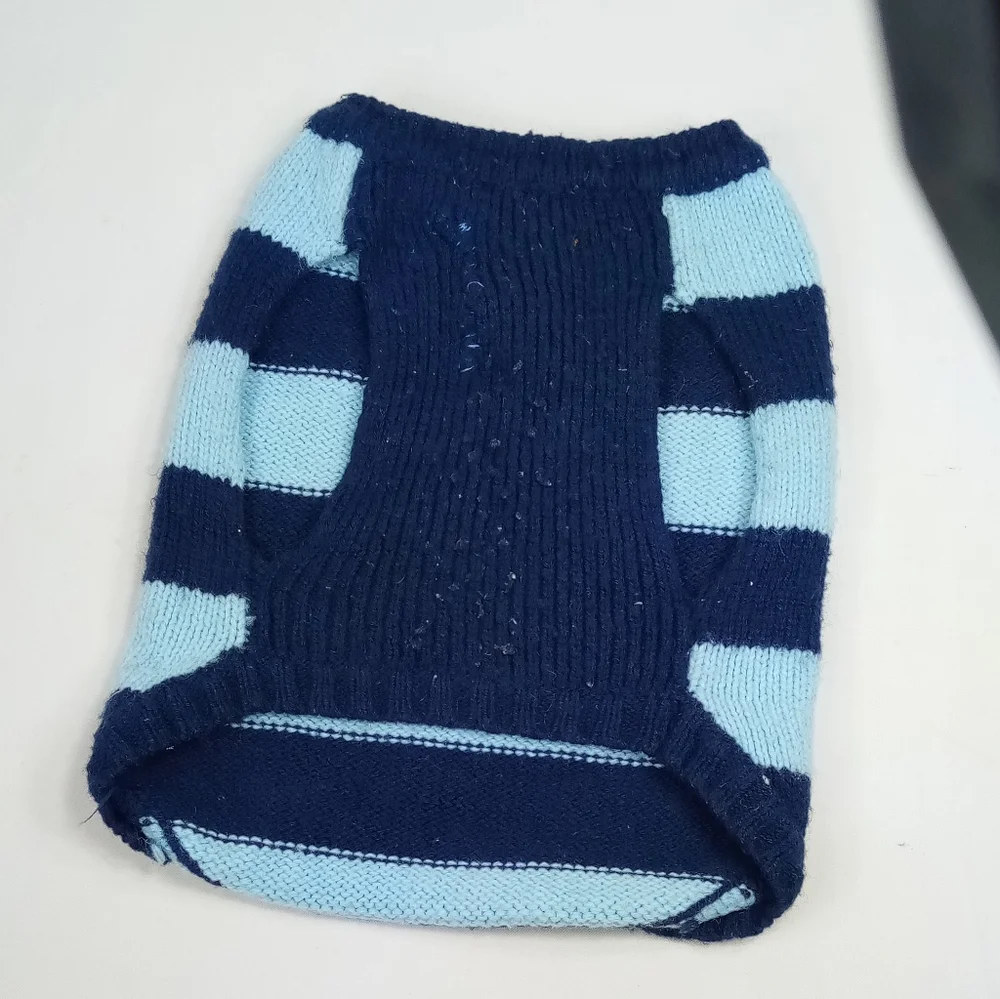 Navy Light Blue Dog Sweater Sz Small